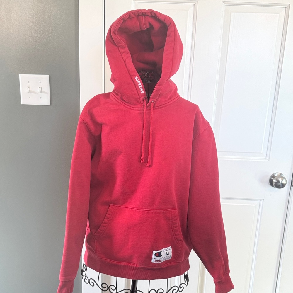 Champion Red Hoodie Sweatshirt